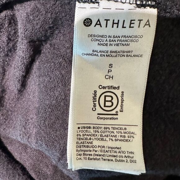 Athleta Black zip sweatshirt- size s - Picture 6 of 12